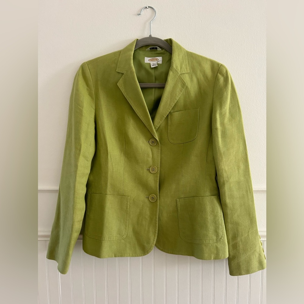 Green Talbots linen blazer